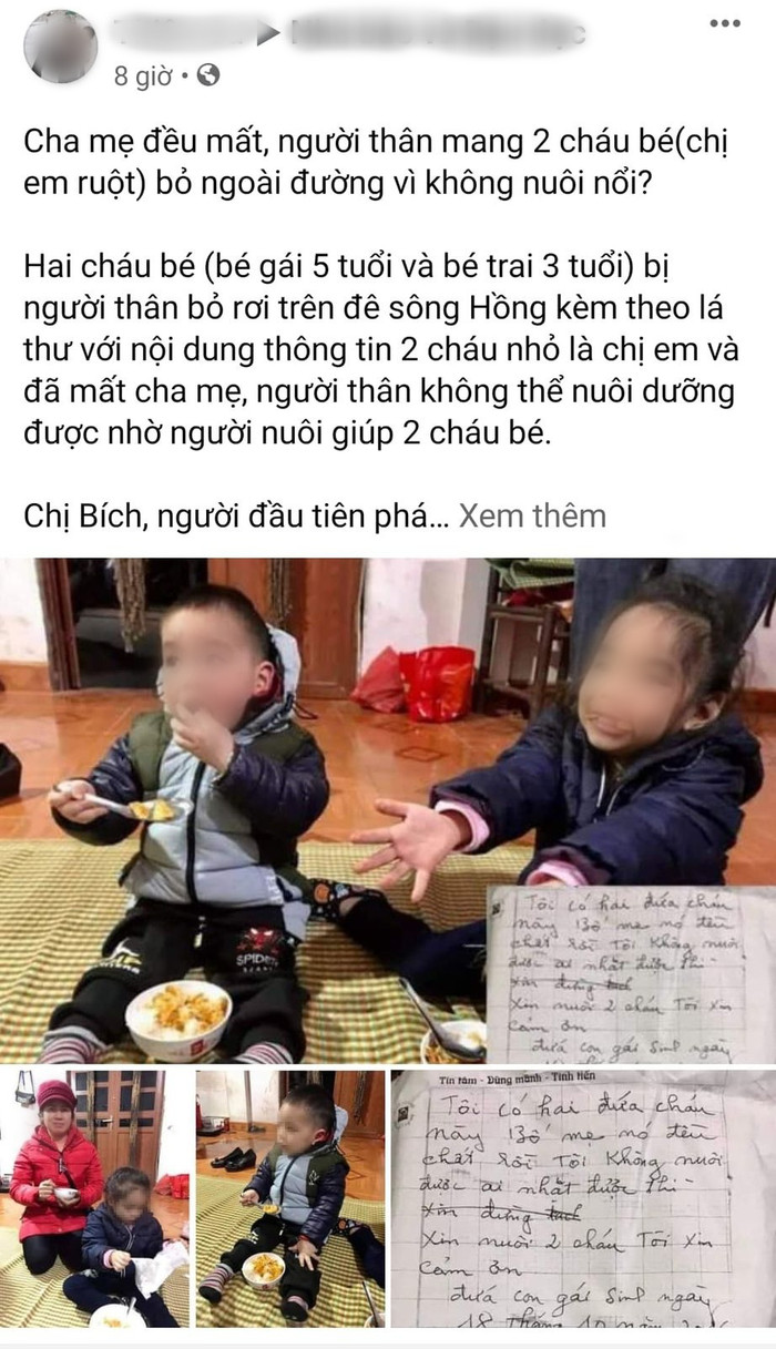 Thông tin hai cháu bé bị bỏ rơi gây xôn xao.