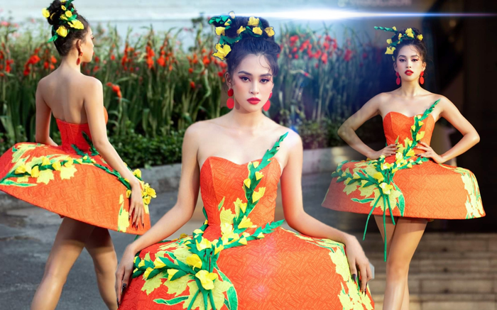 Hoa hậu Tiểu Vy hóa thiên thần mùa Xuân, khoe chân thẳng tắp catwalk thần sầu Ảnh 2