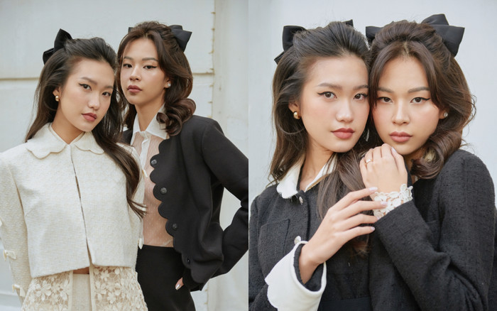 Phí Phương Anh, Doãn Hải My hóa chị em sinh đôi, ăn diện nền nã giữa trời rét buốt Ảnh 2
