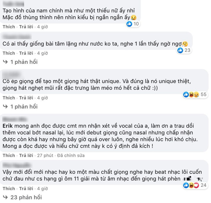 Khán giả nhận xét bài mới của Erik: Hao hao ca khúc Trung Quốc, giọng mũi 'đặc sệt' gây khó chịu Ảnh 2