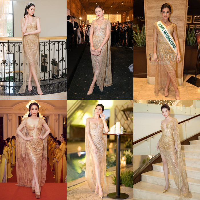 Ngoài ra thiết kế này cũng tạo kỷ lục khi có đến 6 mỹ nhân chen nhau mặc. 