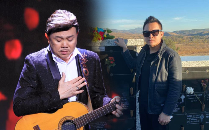 Con trai ruột Hoài Linh thay ba viếng mộ cố nghệ sĩ Chí Tài ở Mỹ Ảnh 2