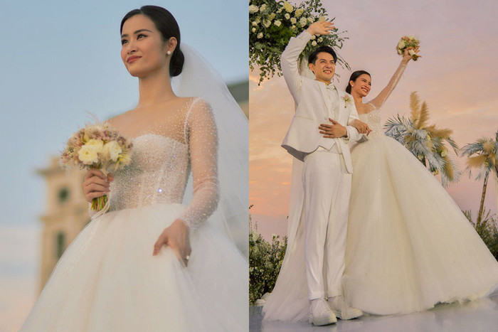 Ngoài ra, những bộ váy lóng lánh, đính pha lê đắt giá cũng khiến nhiều người trầm trồ.&nbsp;