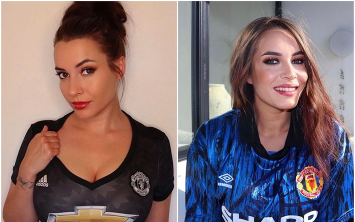 Mừng Quỷ đỏ lên đỉnh, fan nữ quyến rũ nhất của Man Utd khoe vòng một lấp ló căng tròn Ảnh 2