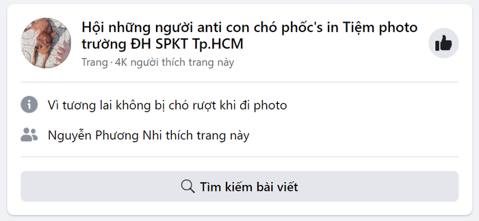 Chú chó Phốc bên trong tiệm photocopy trường ĐH Sư phạm Kỹ thuật TP.HCM bất ngờ trở thành nhân vật chính trên mạng xã hội khi bị lập group anti