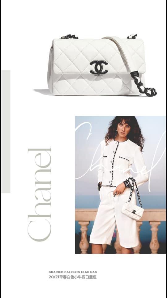 Túi flap bad trắng tinh khôi trong BST mới nhất của Chanel 