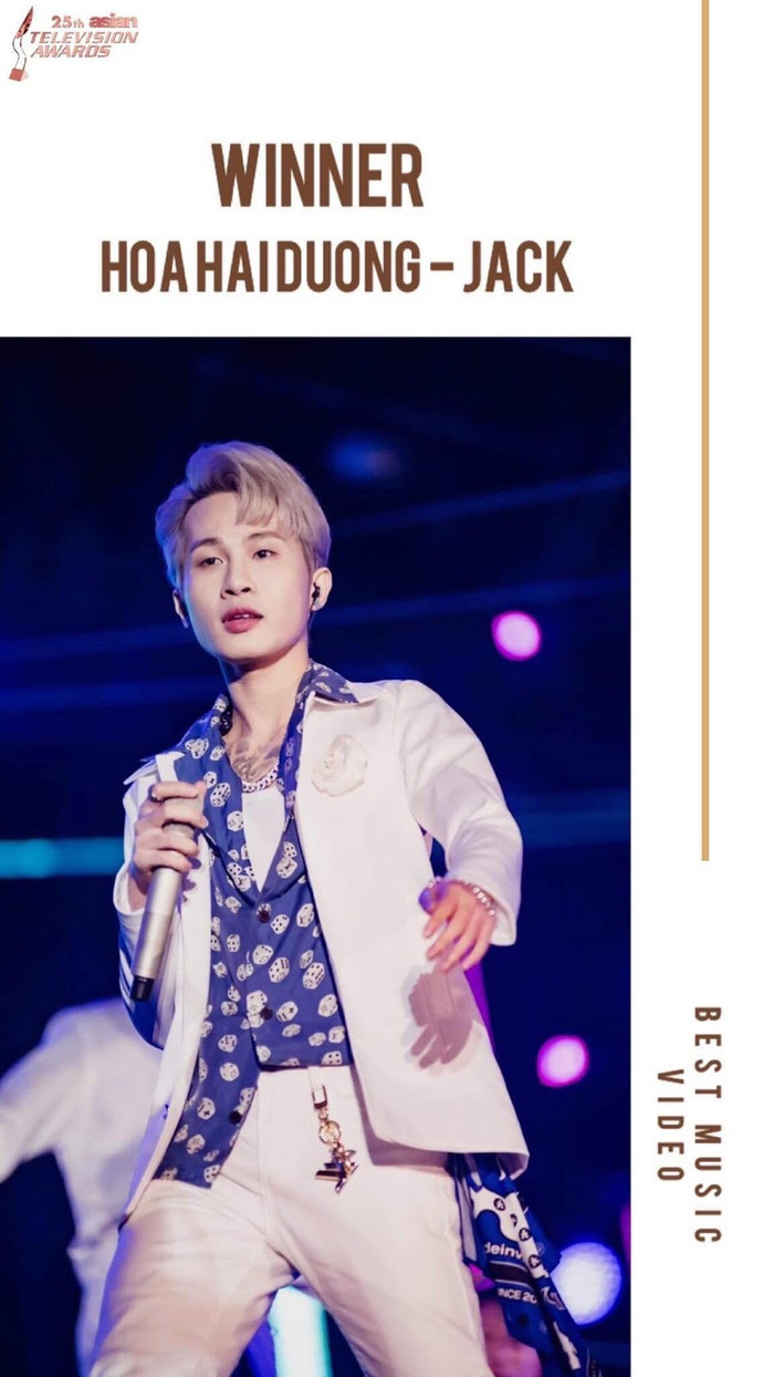 Jack - Nghệ sĩ Việt đầu tiên giành cúp danh giá của giải thưởng Truyền hình châu Á ATA 25th.