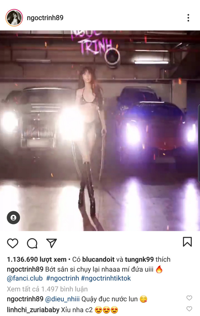 Đôi chân dài miên man đến vô cực của Ngọc Trinh khiến nhiều khán giả hoang mang vì độ thực tế của nó. 