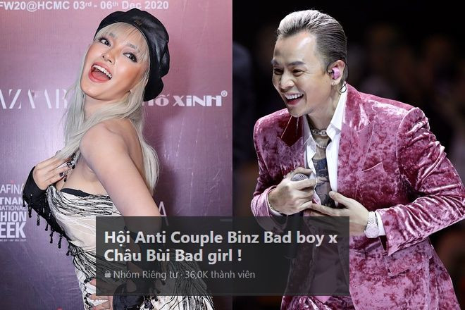 Cặp đôi Binz và Châu Bùi trở thành hai cái tên được ghép chung trong hội nhóm tẩy chay trên mạng xã hội.