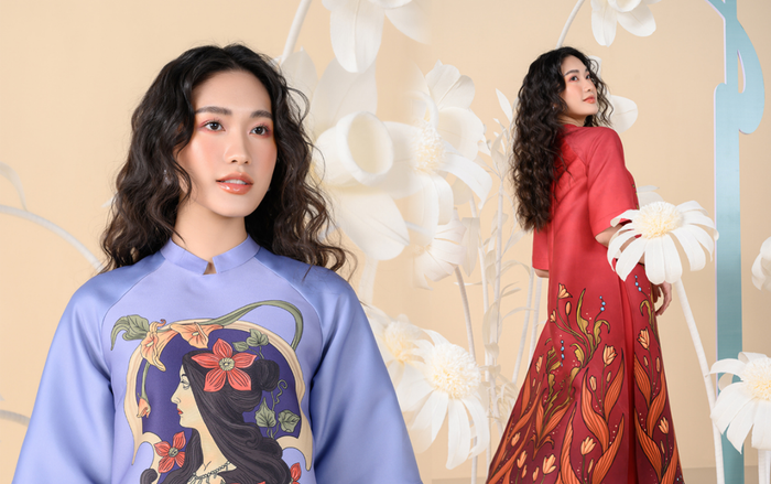 Doãn Hải My lạ lẫm với tóc xoăn, diện áo dài họa tiết đẹp thanh lịch đón Tết Ảnh 2