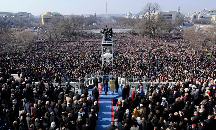 Hình ảnh trong buổi lễ tuyên thệ nhậm chức của ông Obama năm 2009.