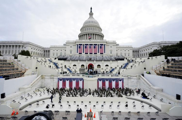 Quang cảnh trước thềm lễ nhậm chức của ông Joe Biden và bà Kamala Harris.