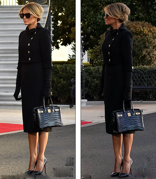 Bà Melania diện cả cây đen hàng hiệu trước thời khắc chia tay Nhà Trắng Ảnh 5