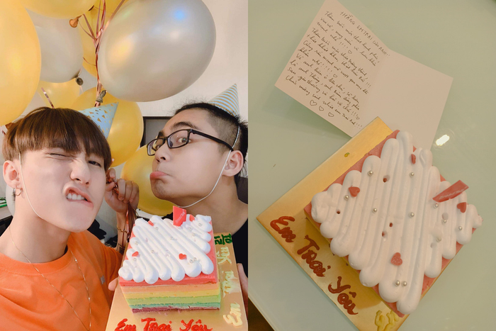 Năm 2019, chủ nhân bản hit Có chắc yêu là đây tỏ chức sinh nhật bất ngờ lúc nửa đêm, tặng em trai chiếc bánh kem cầu vồng đáng yêu cùng chiếc thiệp viết tay đầy ắp những lời yêu thương.