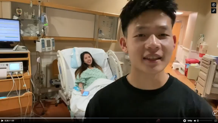 Hải Yến vui vẻ bên Eric trước khi sinh (ảnh cắt ra từ clip nhân vật)