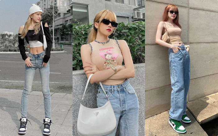 Bên cạnh đó, món đồ không thể thiếu của Trâm là các loại áo croptop, khoe cơ bụng số 11. 