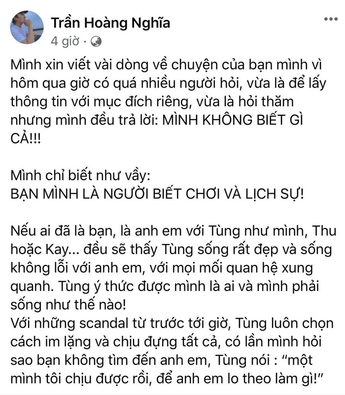 Bạn thân Sơn Tùng lên tiếng về drama tình ái khẳng định: 'Bạn mình là người biết chơi và lịch sự' Ảnh 2