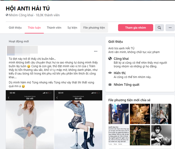 Nhiều nhóm anti dành cho Hải Tú nhanh chóng được lập ra. 