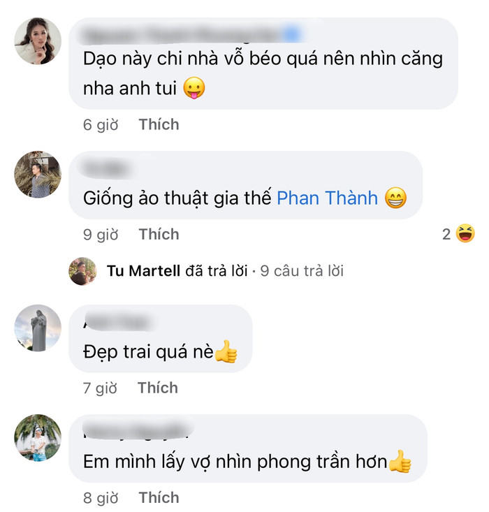 Những bình luận khen ngợi anh chàng