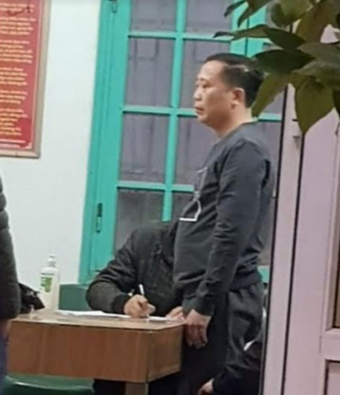 Bình 'Vổ' tại cơ quan công an.