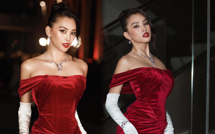 Hoa hậu Tiểu Vy đẹp như minh tinh Hollywood với đầm nhung đỏ kiêu hãnh Ảnh 2