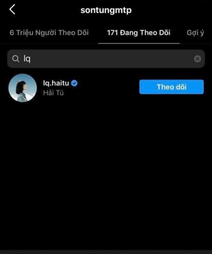 Cô gái duy nhất Sơn Tùng còn theo dõi hiện tại không ai khác chính là Hải Tú.