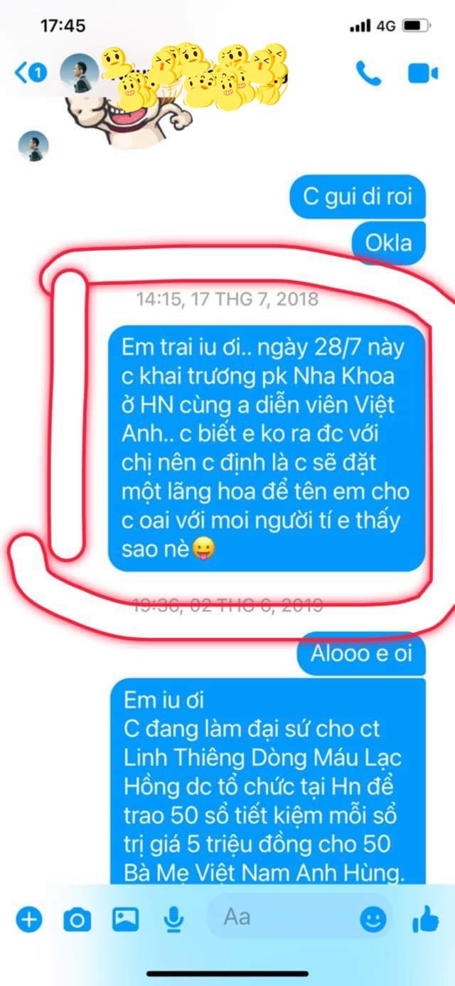 Quế Vân chia sẻ tin nhắn bị Sơn Tùng 'ngó lơ'.