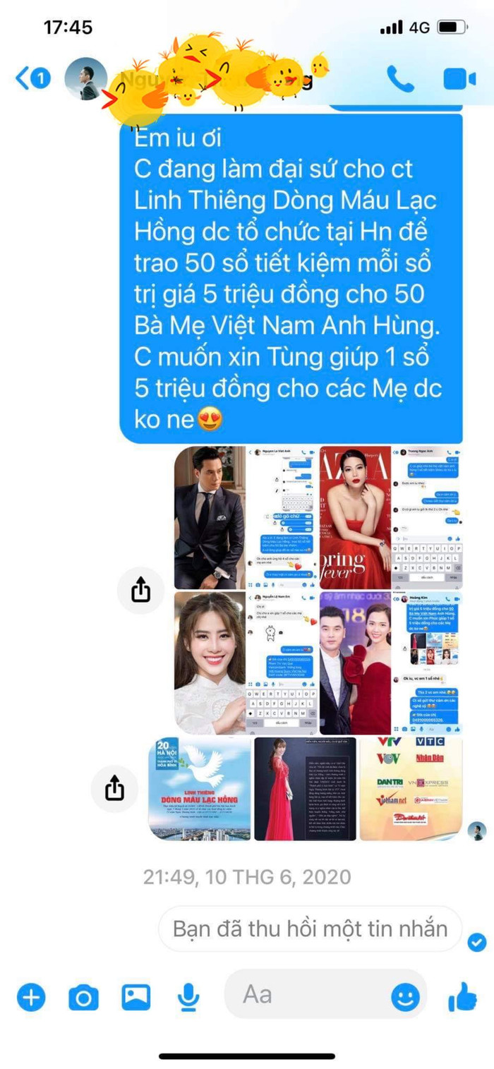Cô bức xúc vì nam ca sĩ chỉ xem qua chứ không có bất kỳ hồi đáp gì.