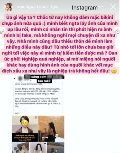 Bài chia sẻ của cô nàng trên trang cá nhân