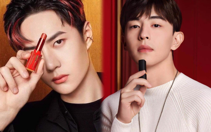 Chả cần mỹ nhân nào, Vương Nhất Bác - Đặng Luân quảng bá son môi được fan vỗ tay rần rần Ảnh 2