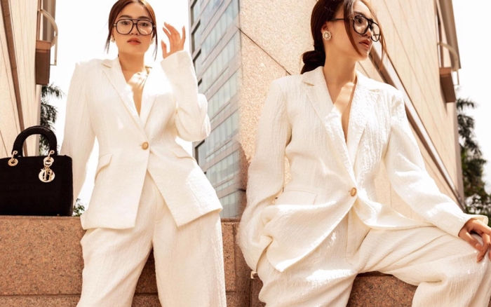 Ninh Dương Lan Ngọc lên đồ như nữ 'tổng tài' đầy quyền lực trong bộ suit trắng Ảnh 2