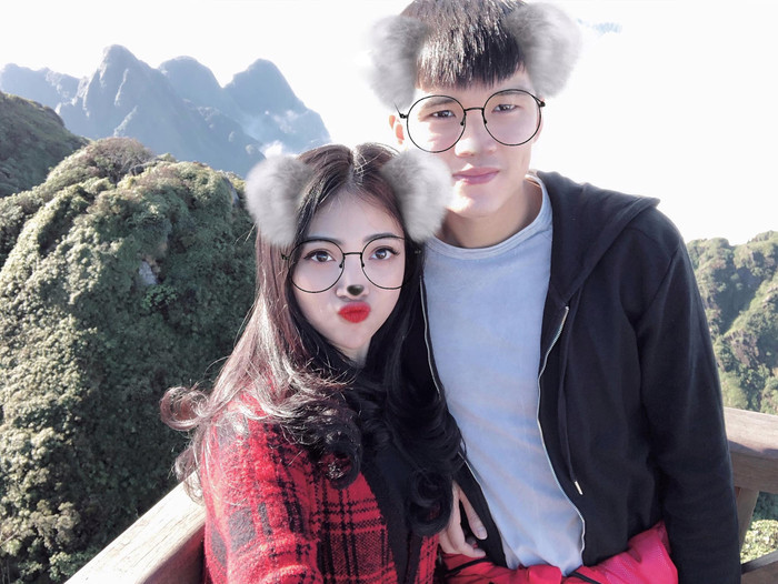 Lục Xuân Hưng và bạn gái Bảo Uyên.