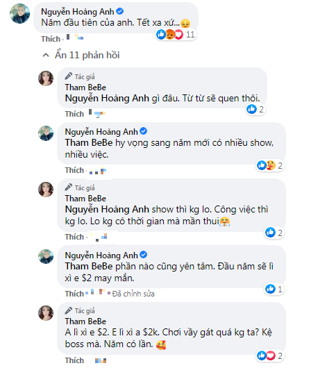 Một mình đón Tết xa quê, Hoàng Anh được 'tình tin đồn' lì xì 2000 USD cho bớt buồn