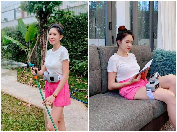 Minh Hà - vợ Lý Hải không khỏi khiến dân tình tròn mắt vì vóc dáng của bà mẹ 4 con vẫn nuột nà, thon gọn như thời còn son. Chia sẻ về bí quyết giữ dáng, Minh Hà cho biết cô thường sử dụng máy massage tan mỡ để giữ dáng sau những ngày làm việc mệt mỏi. 