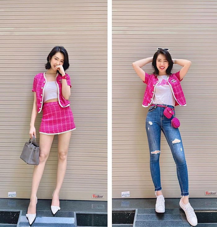 Thuý Ngân mang đến hai gợi ý thú vị khi mix cùng một item áo khoác jacket.