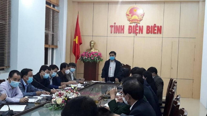 Bí thư Tỉnh ủy Điện Biên - Ông Nguyễn Văn Thắng phát biểu chỉ đạo tại cuộc họp. Ảnh: dienbientv.vn