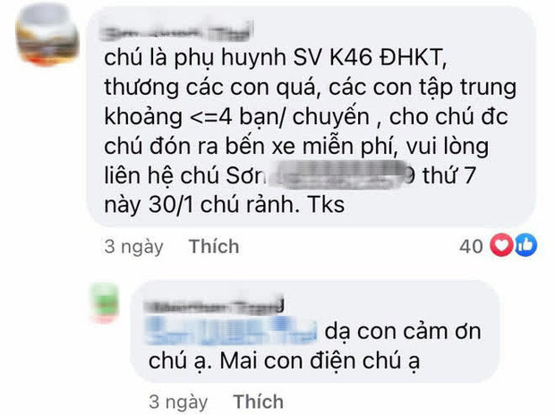 Thấy bài đăng của nữ sinh tìm người đi xe chung, vị phụ huynh đã có bình luận với lời đề nghị cực dễ thương và thiết thực.