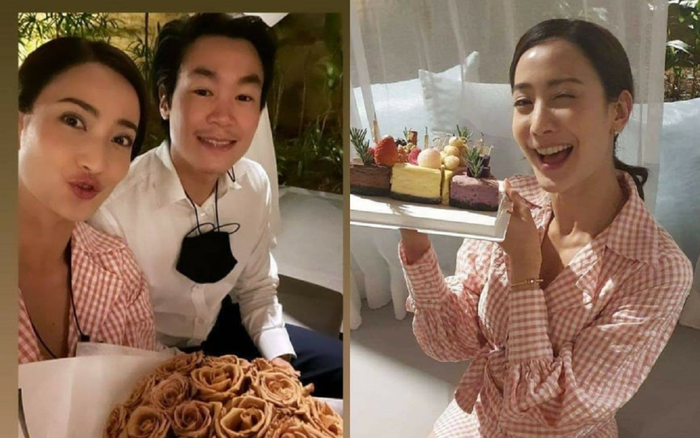 Sau loạt lùm xùm, Taew Natapohn hạnh phúc đón sinh nhật lần thứ 32 bên cạnh bạn trai và gia đình Ảnh 2