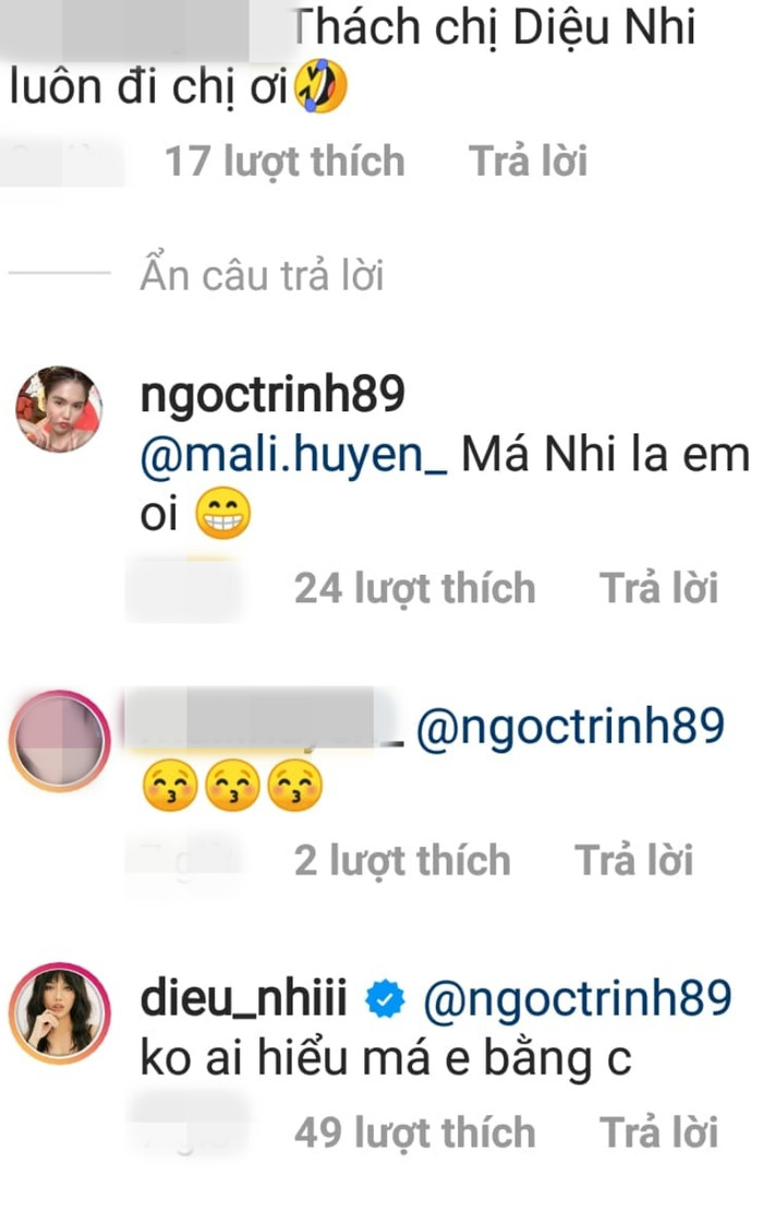 Ngọc Trinh tiết lộ lý do không rủ Diệu Nhi thực hiện thử thách khoe dáng.