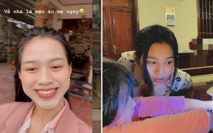 Về quê ăn Tết, Hoa hậu Đỗ Thị Hà trút bỏ váy áo, thay đồ bộ đáng yêu nhí nhảnh Ảnh 2