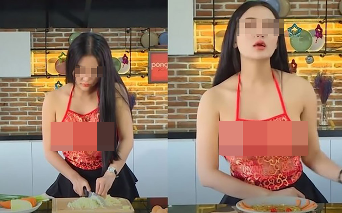 Cô nàng YouTuber 'thả rông' vòng 1 dạy nấu ăn lên báo nước ngoài: 'Thế này làm sao tập trung nấu nướng' Ảnh 2