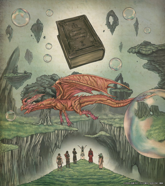 6 người bước chân vào Wonder World, Cuốn Sách Khởi Nguyên và con rồng lửa màu đỏ.