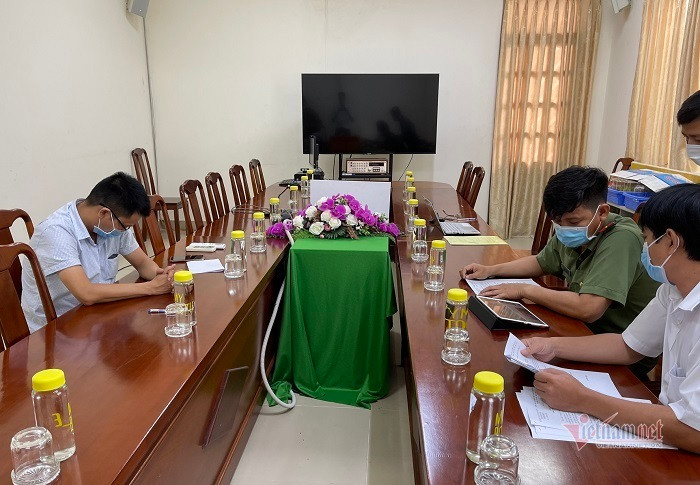 Ông Lưu Xuân Bắc tại cơ quan công an. Ảnh: Vietnamnet