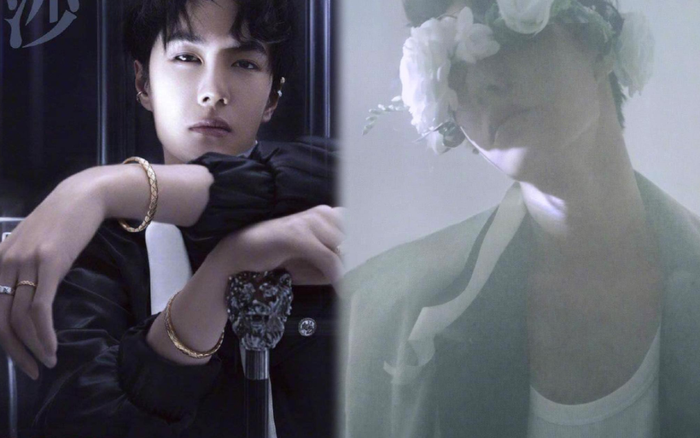 Vương Nhất Bác ma mị trên bìa tạp chí lấy vòng hoa che mắt đầy mới lạ Ảnh 2