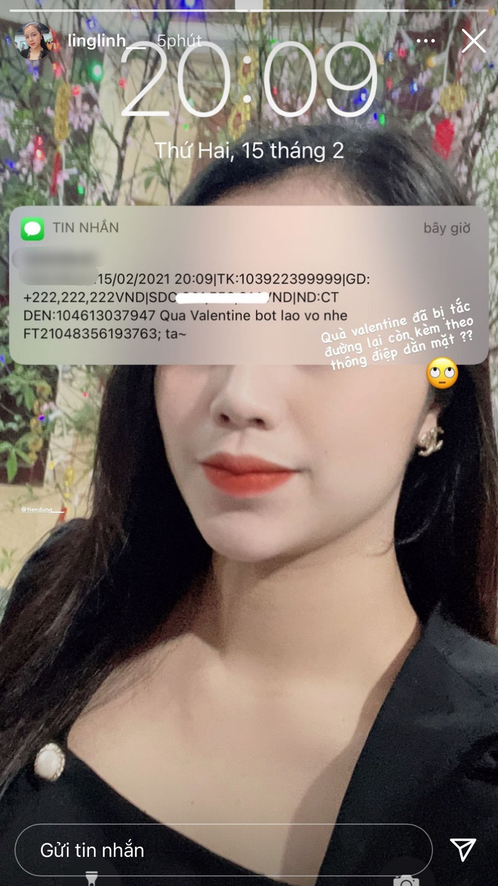 Tin nhắn chuyển khoản số tiền 'khủng' mừng Valentine của Bùi Tiến Dũng