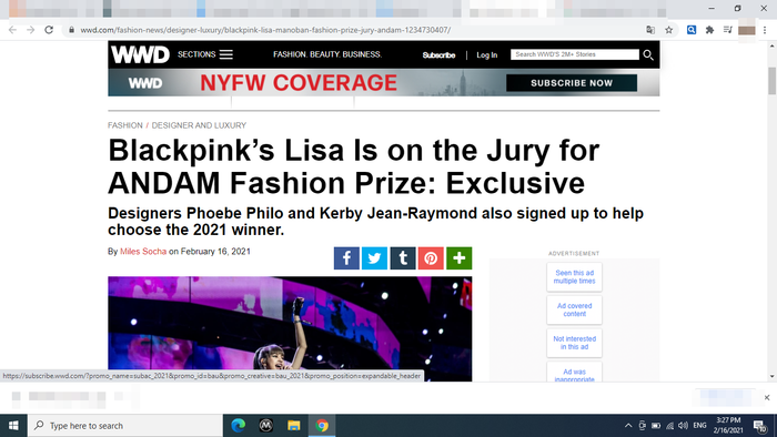 Tờ WWD đưa tin về Lsia Black Pink vào hôm nay khiến dân tình đứng ngồi không yên vì tin vui này 