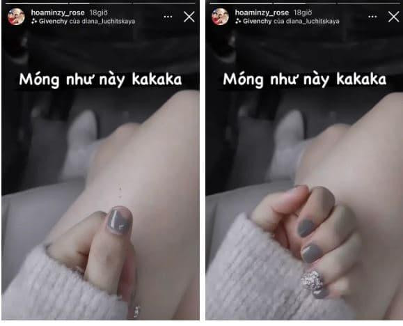 Tuy nhiên, sau đó, người đẹp đã đổi sang kiểu móng đơn giản hơn. Tuy nhiên, cũng khá 'hẻo' vì chưa gì mà đã bong tróc rồi. 