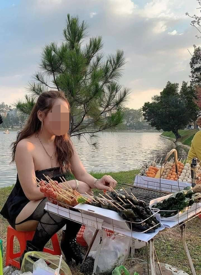 Xôn xao hình ảnh cô gái bán sữa đậu nành mặc trang phục 'mát mẻ' Ảnh 3