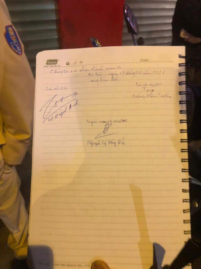 Giấy thỏa thuận ban đầu các bên đã ký.