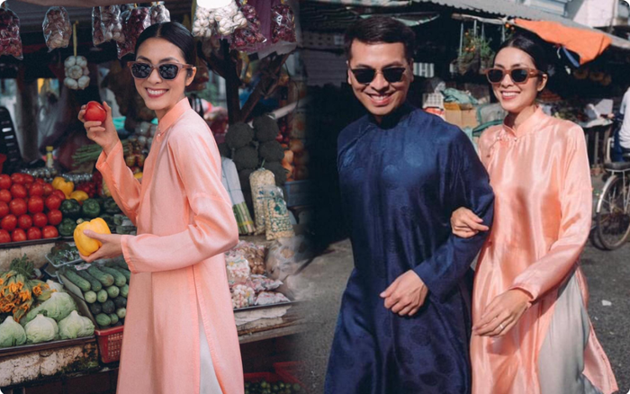 Tăng Thanh Hà tung tăng cùng bạn thân diện áo dài đi chợ sáng sau Tết Ảnh 2